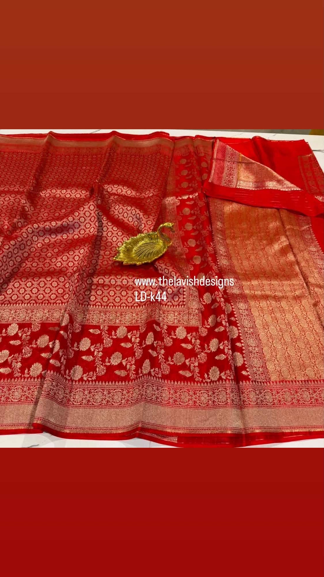 LD-k44 kanchi kora red saree