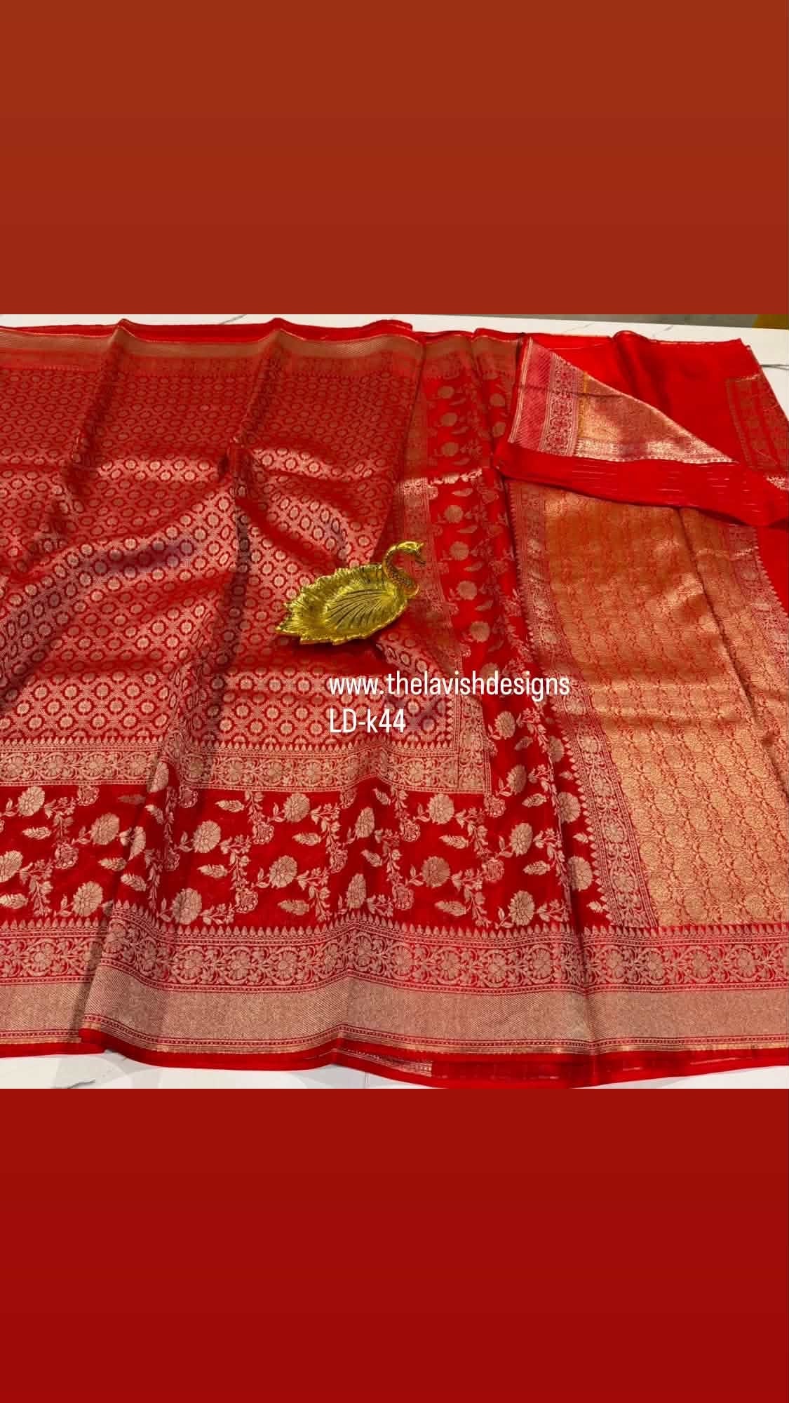 LD-k44 kanchi kora red saree