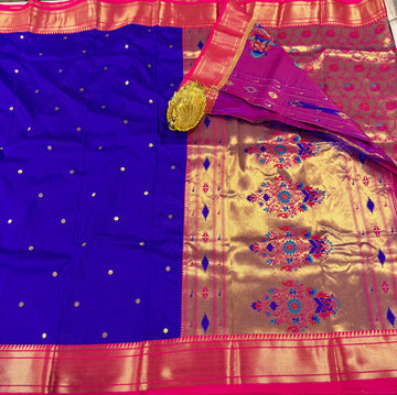 U-1399 blue semi Narayanpeta saree