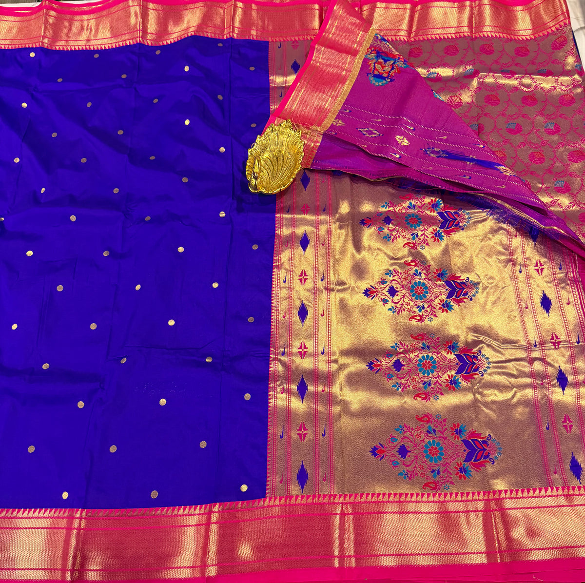U-1399 blue semi Narayanpeta saree