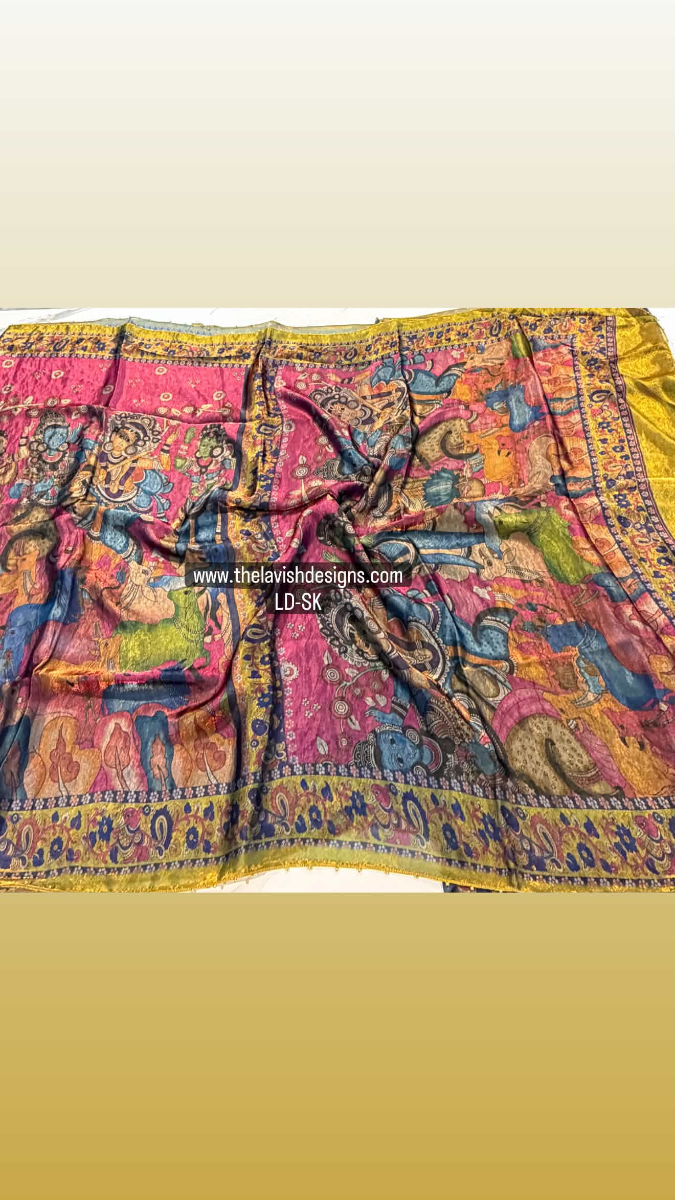 Fusion Kalamkari LD-SK pink n green