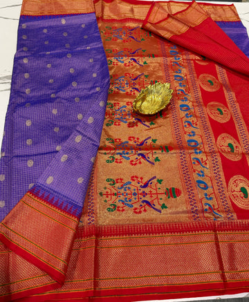 LD-SN35 
lavender colour and red border saree