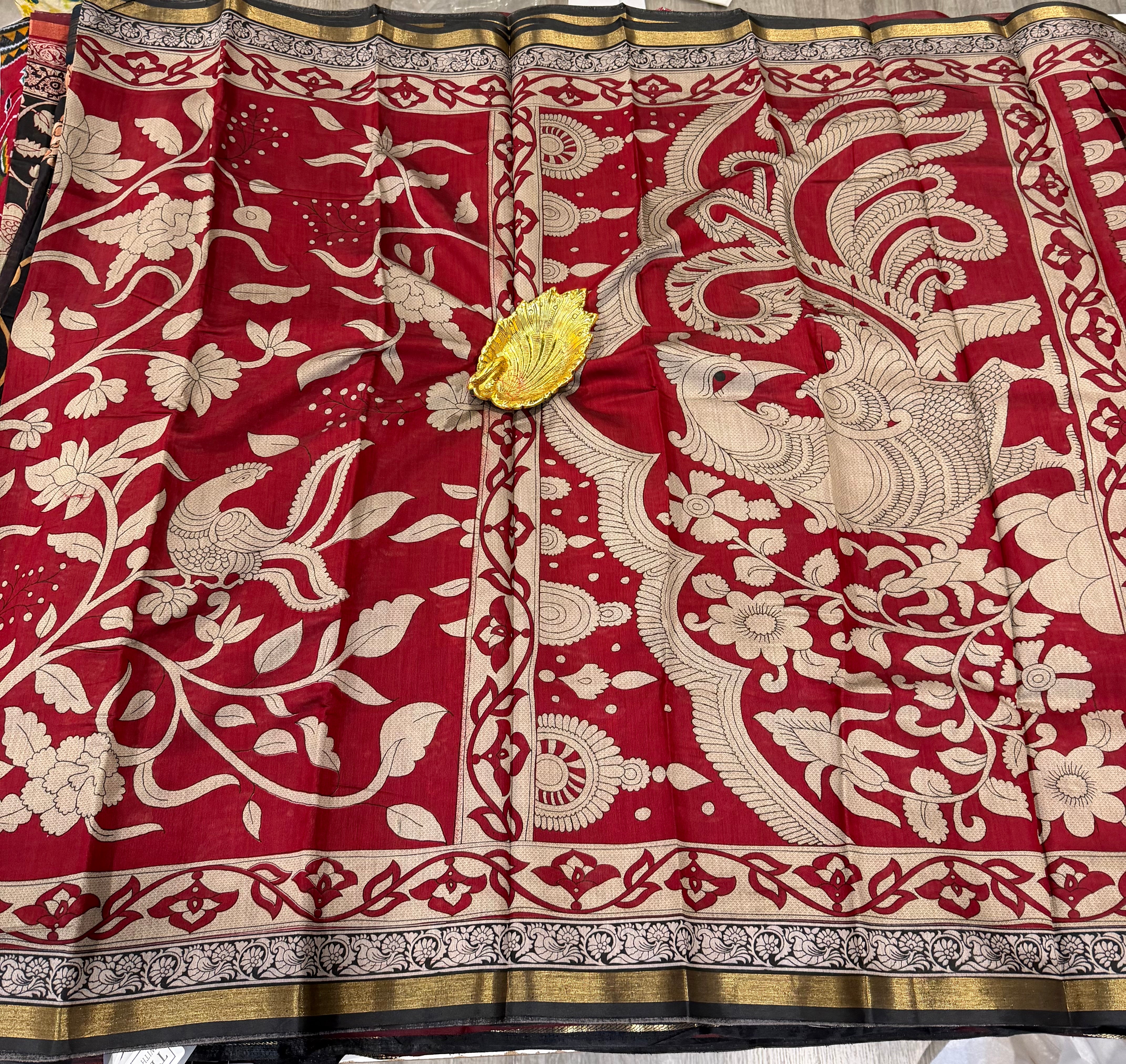 Red saree Mashru mangalagiri