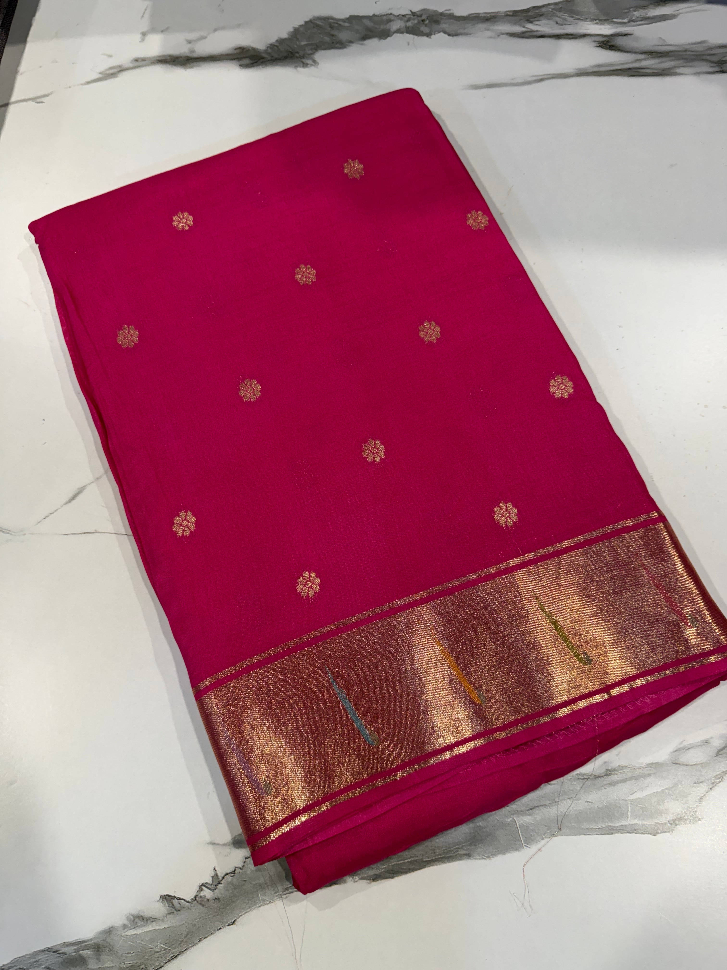 Pc-40 Ranipink saree Paithani crepe