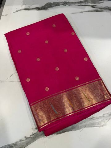 Pc-40 Ranipink saree Paithani crepe