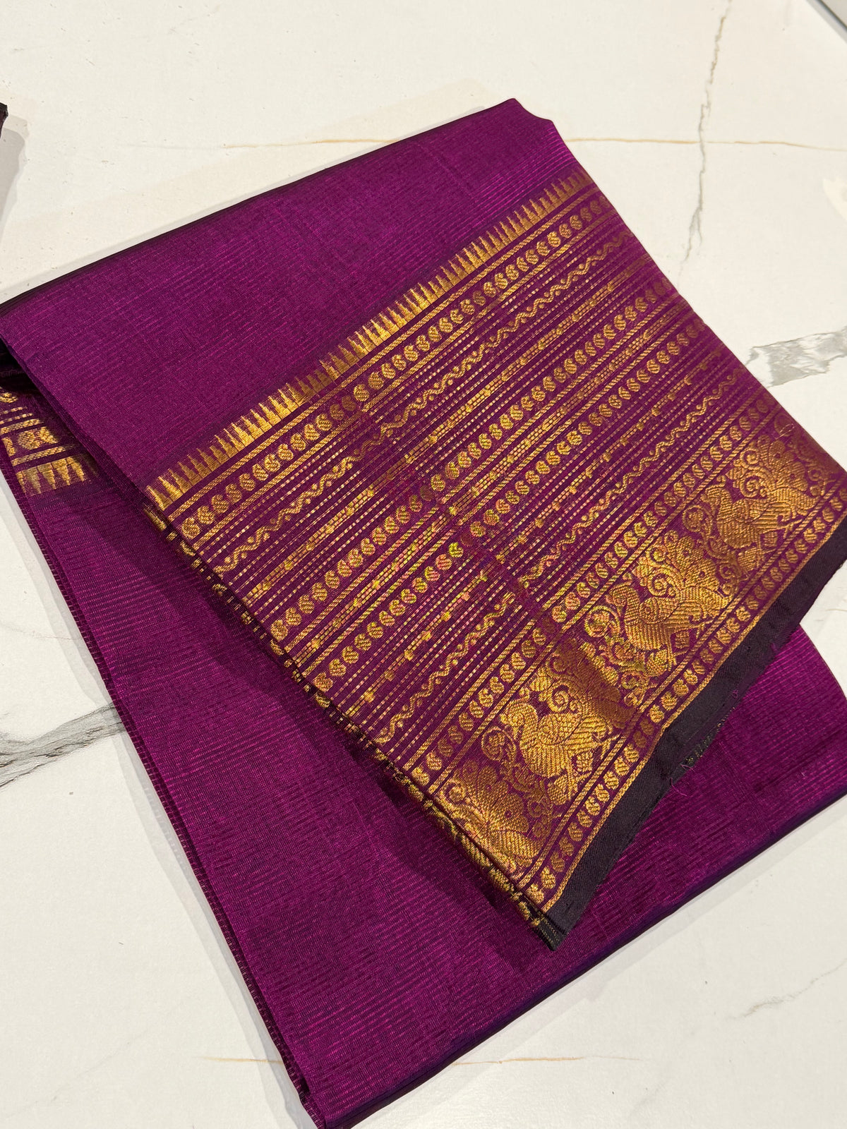Red-3999 purple Pure Handloom Mangalagiri Pattu saree