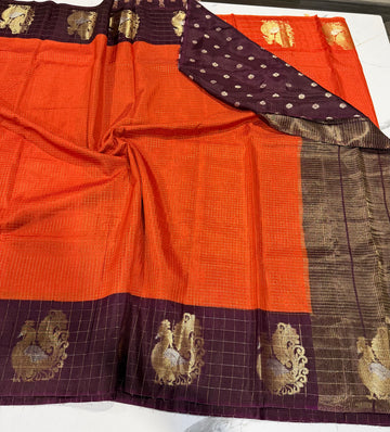 Semi Vintage Kanchi Sarees orange brown