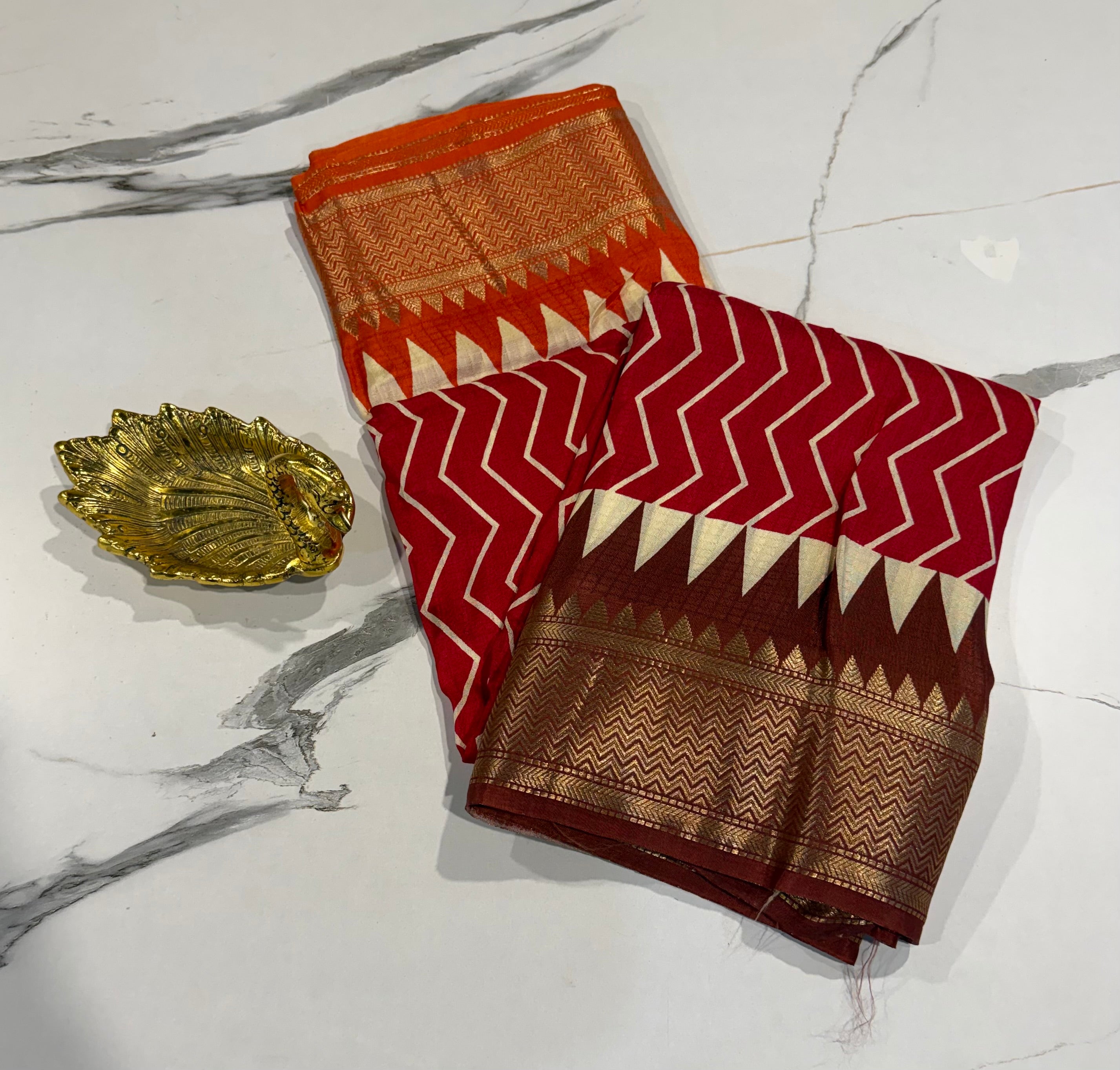 LD-2650 Ganga Jamuna saree maroon colour