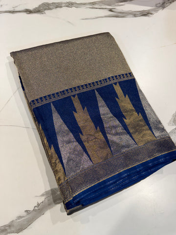 TT-45 Blue colour Temple tissue saree