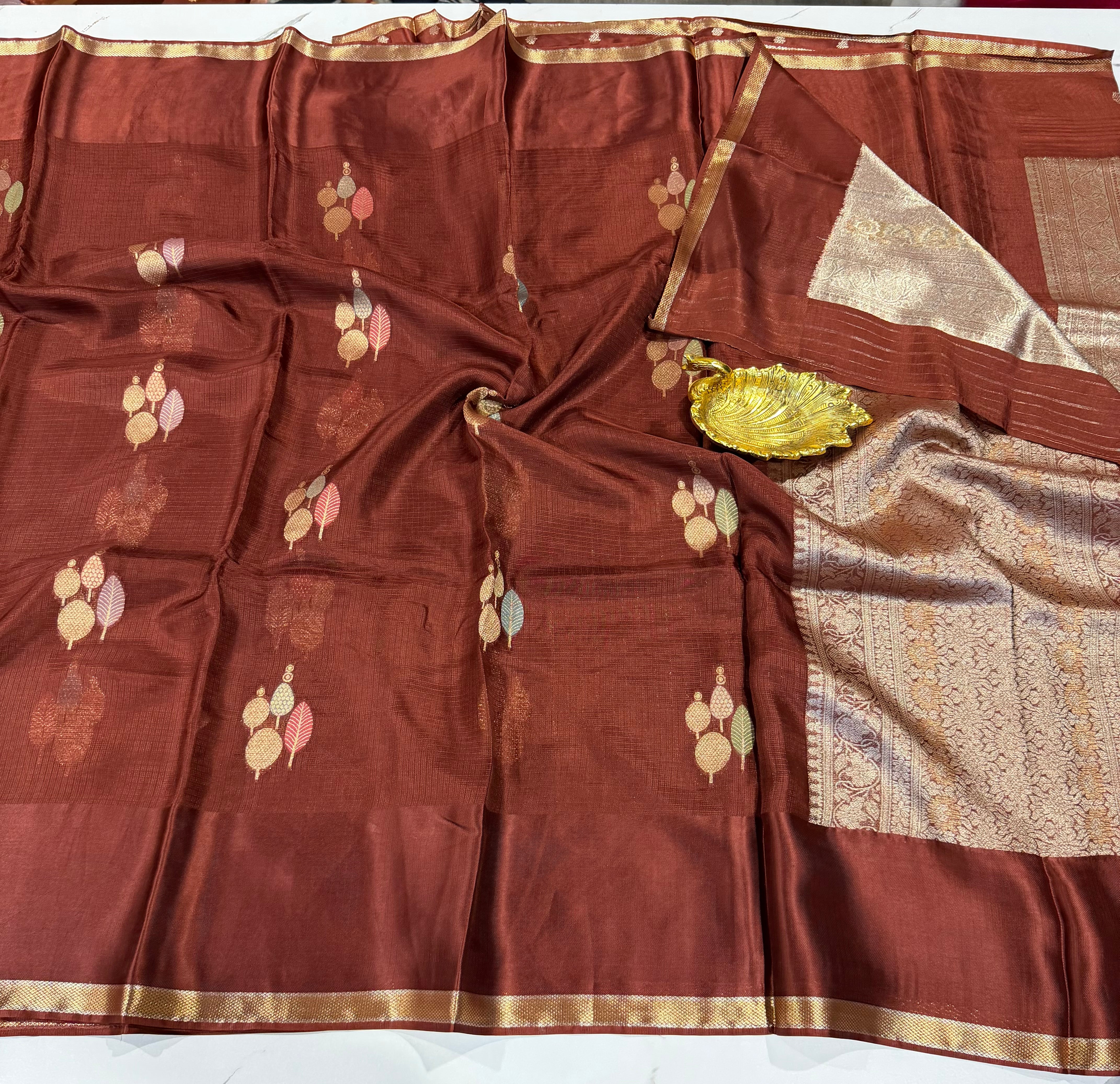 MKP-3500 brown colour premium Manipuri Kota silk