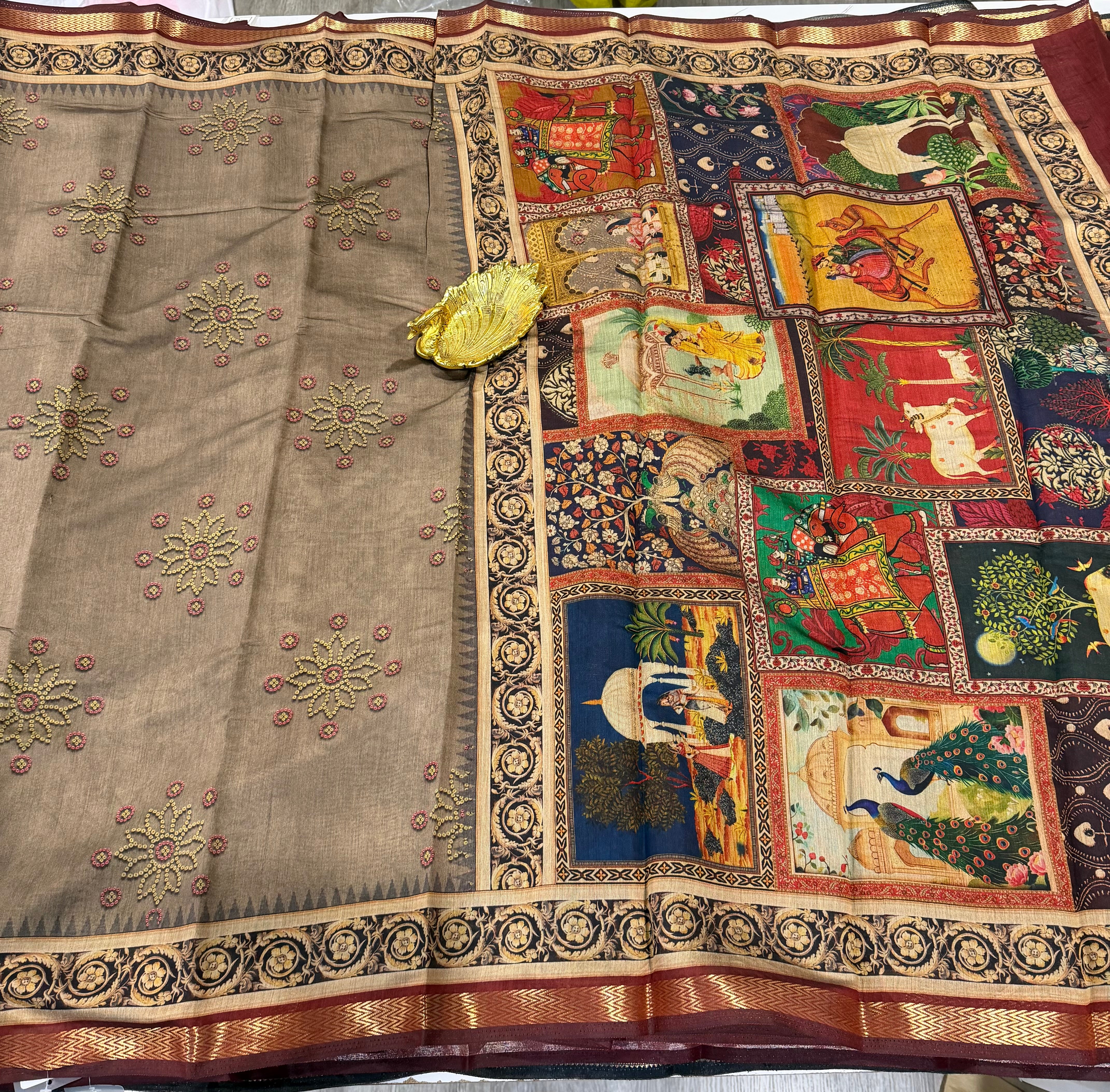 Sapota saree Mashru mangalagiri