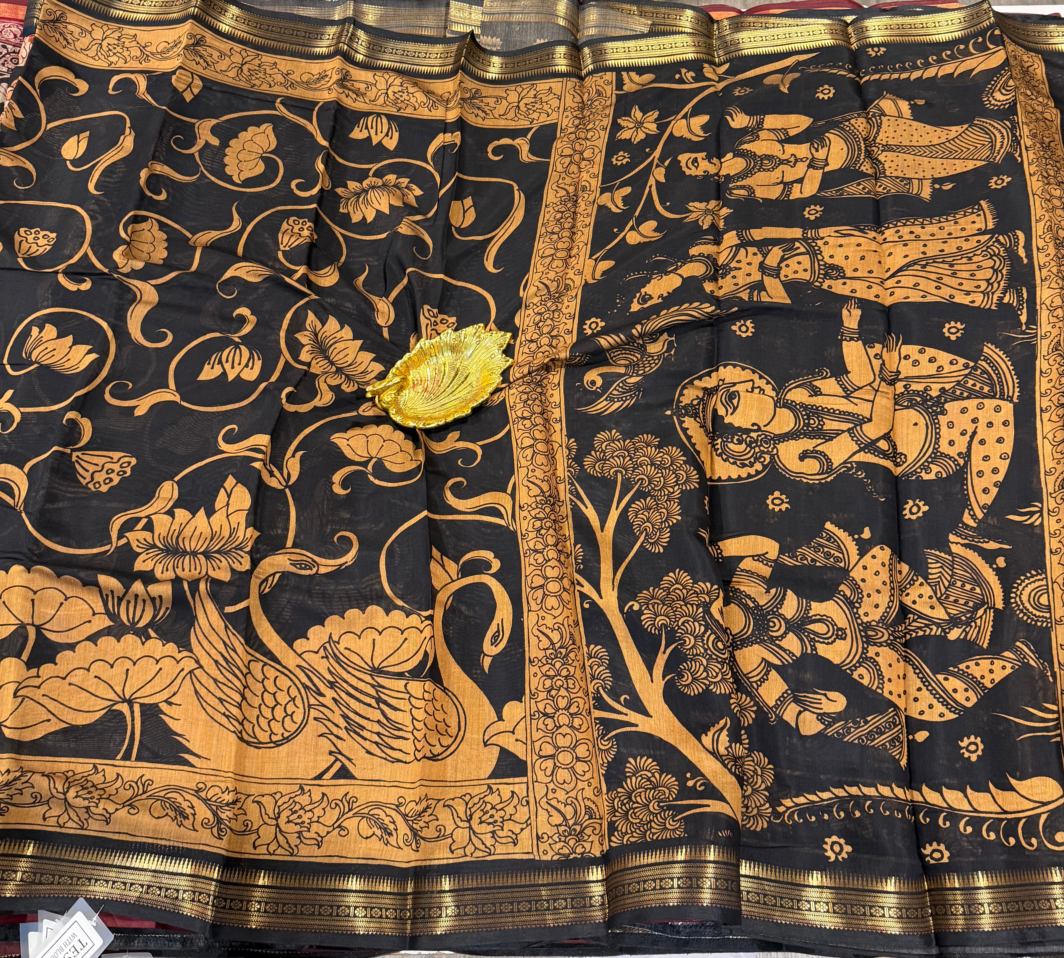 Black saree Mashru mangalagiri