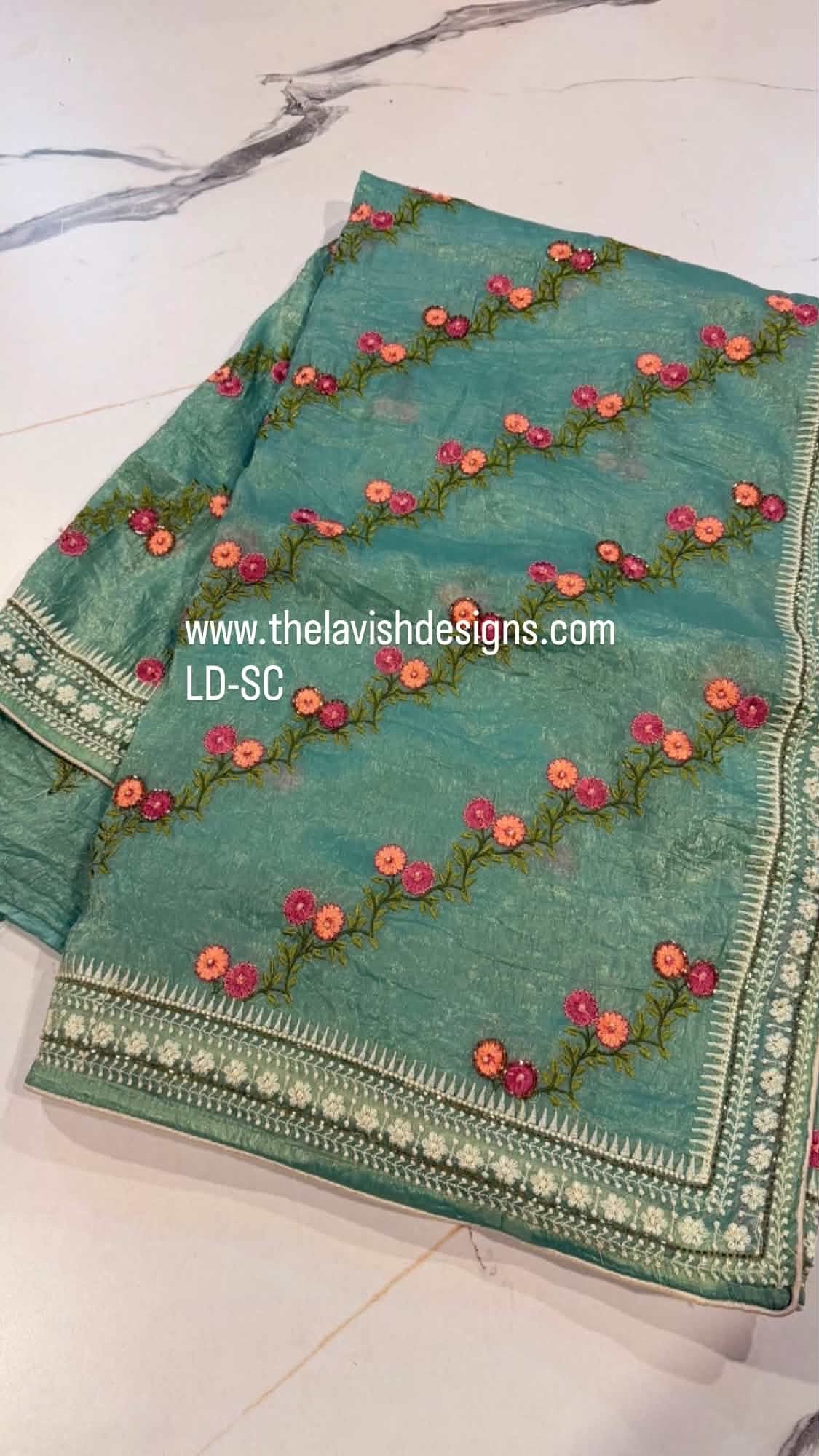 LD-SC seegreen sarees