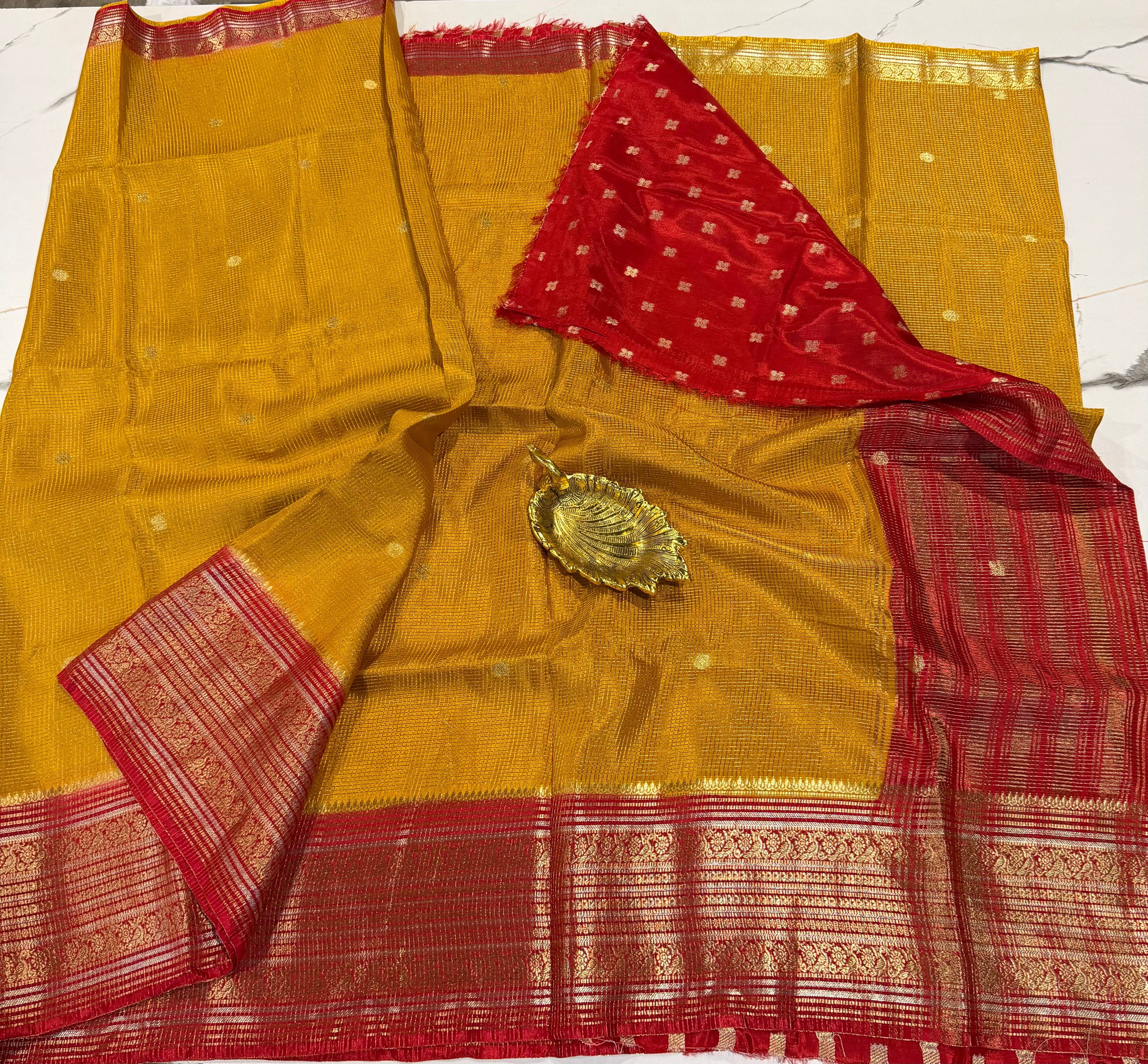 VKC2149BB- Yellow n Red Vintage Kanchi Brdr saree