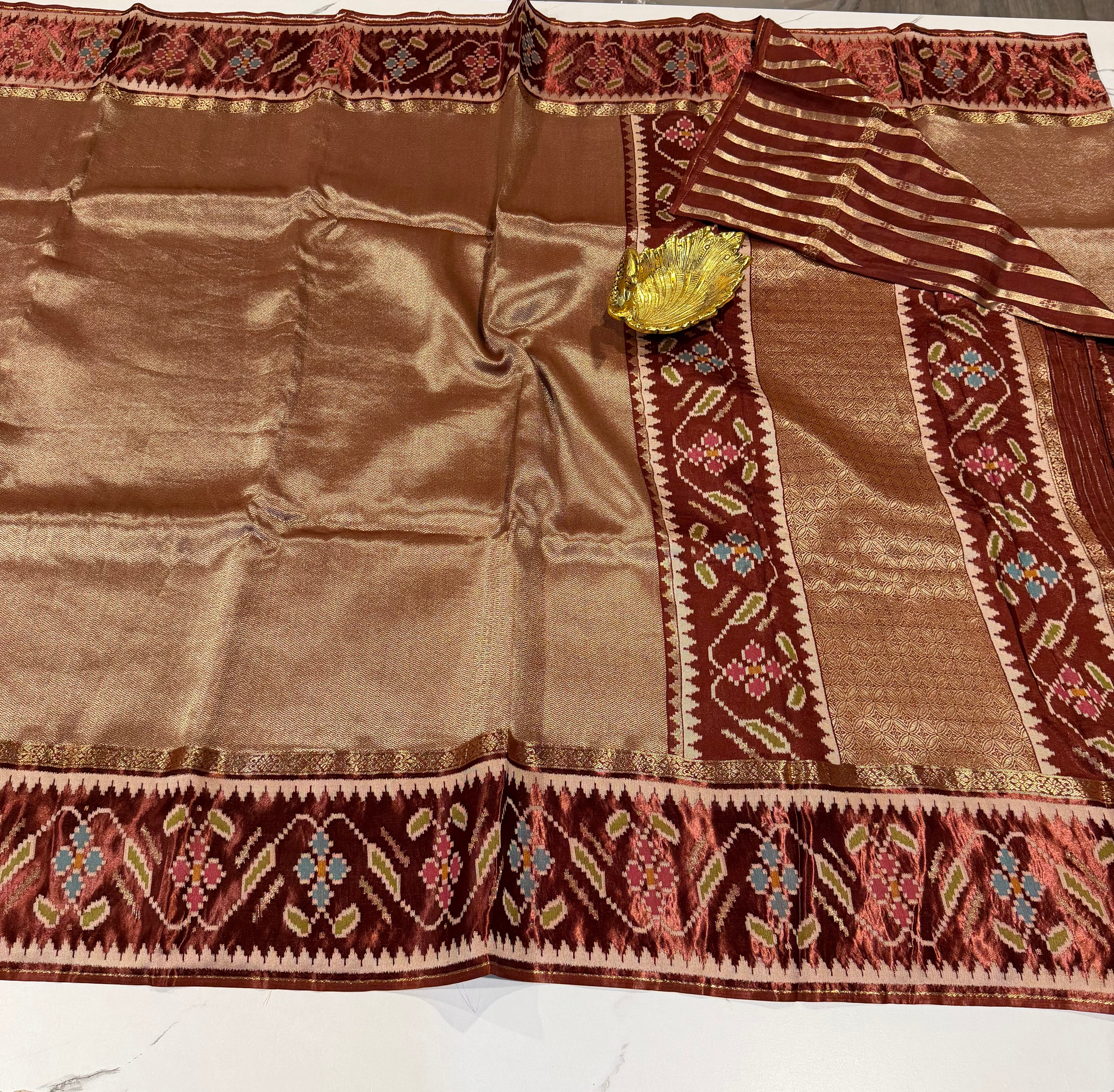 TP-51 brown colour kanchi tissue saree (Copy 2)
