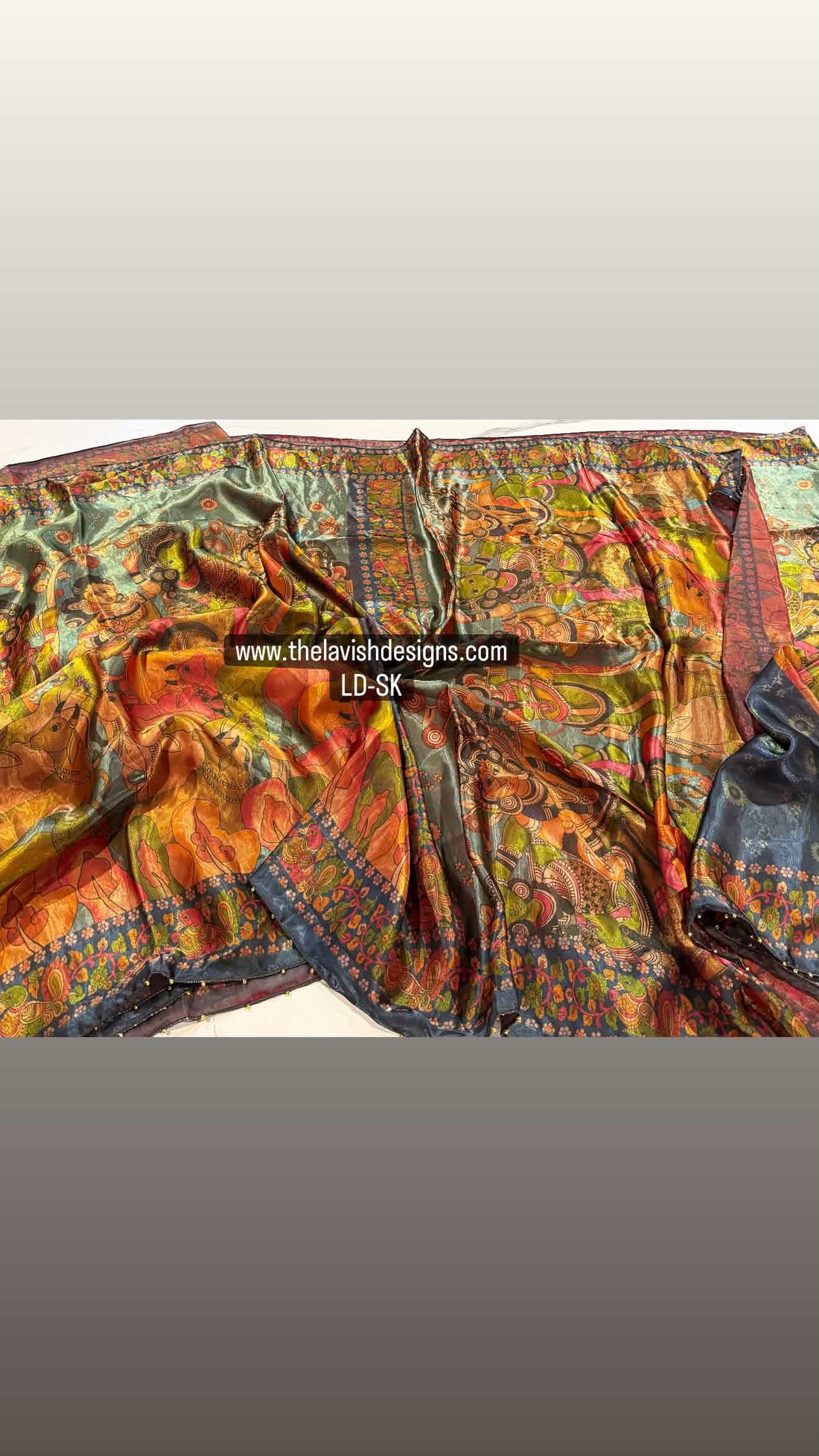 Fusion Kalamkari LD-SK Grey n blue