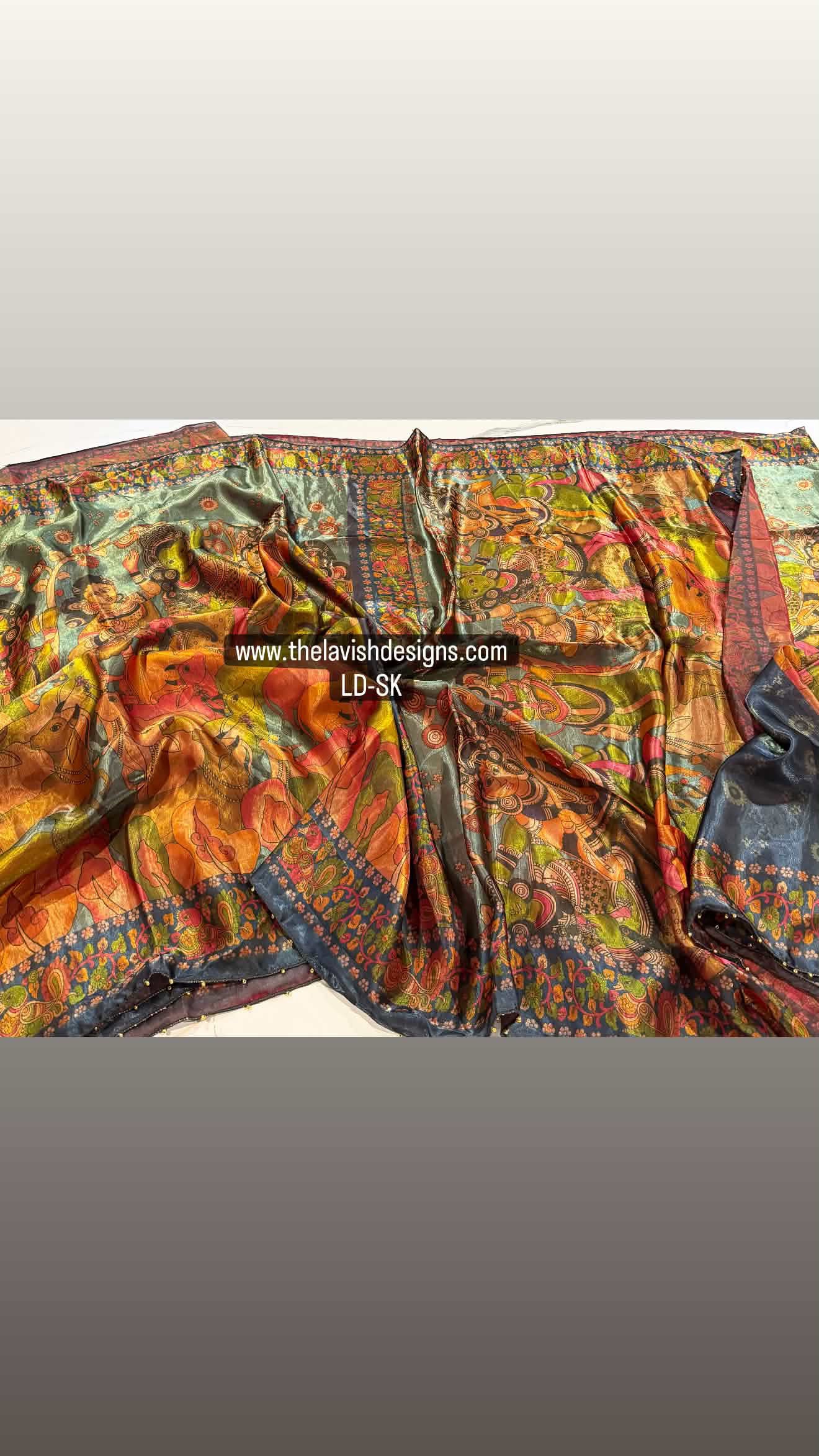 Fusion Kalamkari LD-SK Grey n blue