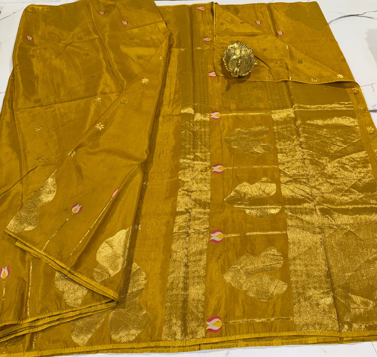 HL-2650 Mustured Ho crepe saree