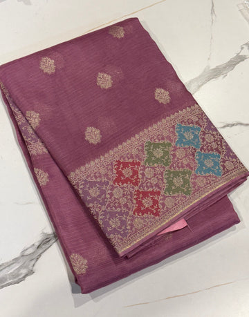 RM-4800 Mauvu saree jamdani  Manipuri Rangkart Kota silk