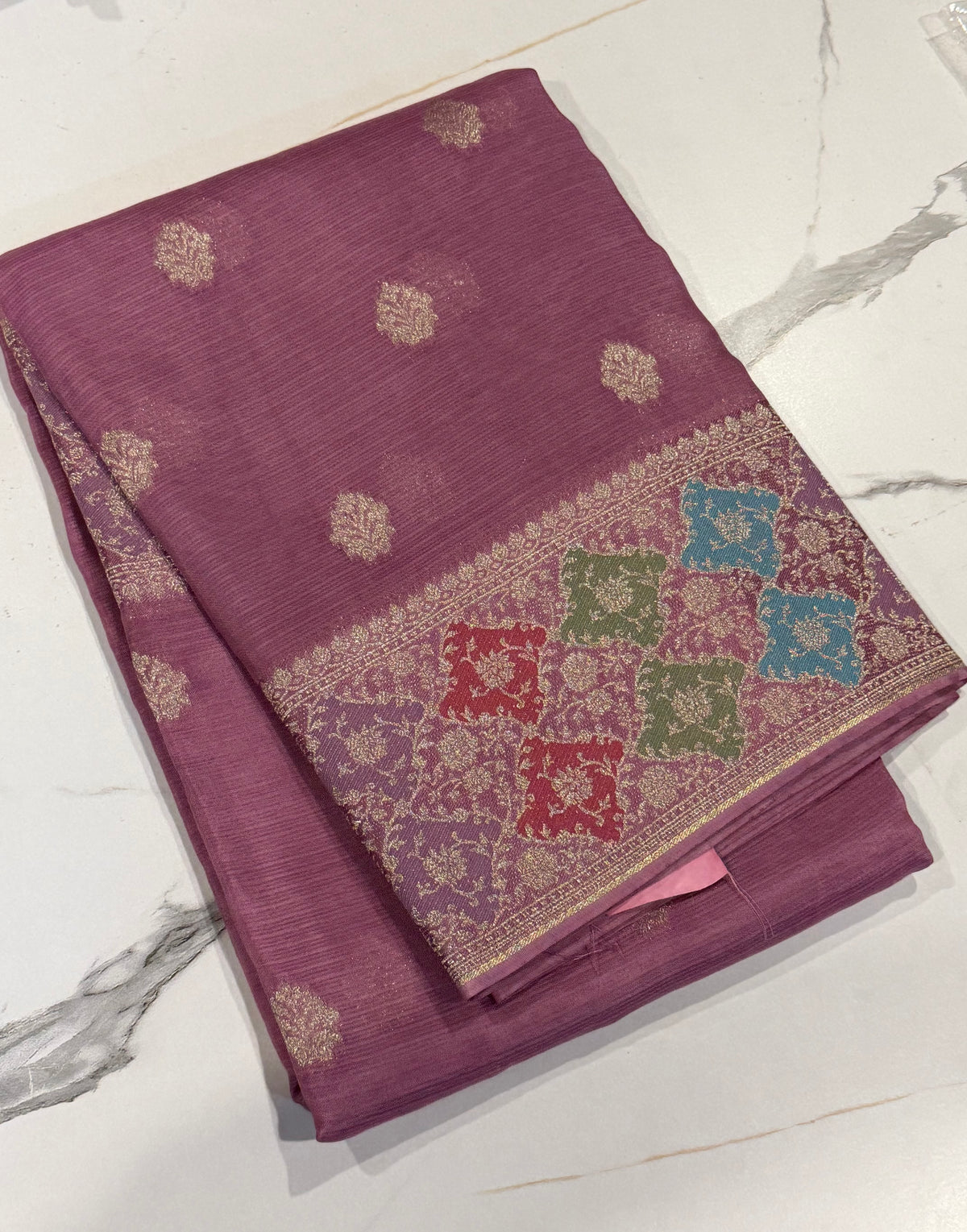 RM-4800 Mauvu saree jamdani  Manipuri Rangkart Kota silk