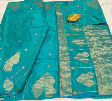 HL-2650 sky blue Ho crepe saree