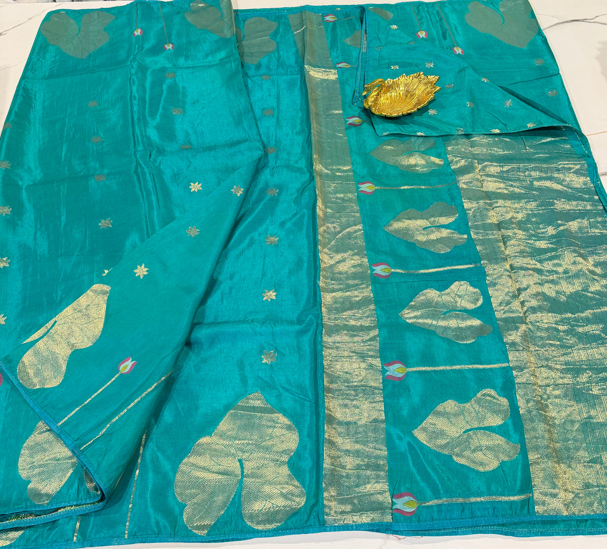 HL-2650 sky blue Ho crepe saree