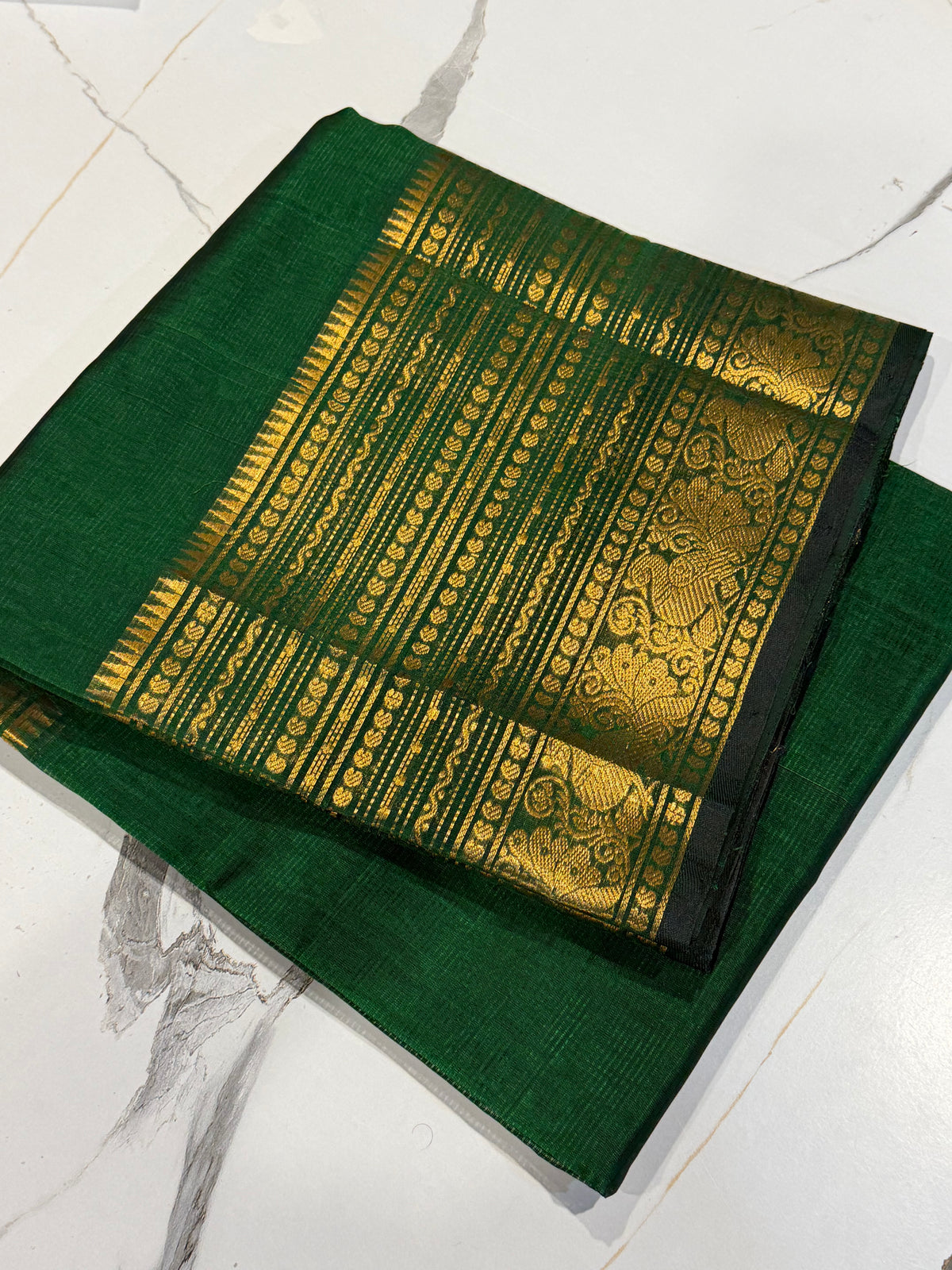 Red-3999 Green Colour Pure Handloom Mangalagiri Pattu saree