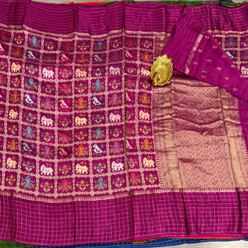 PT-475 purple patola moonga crep saree