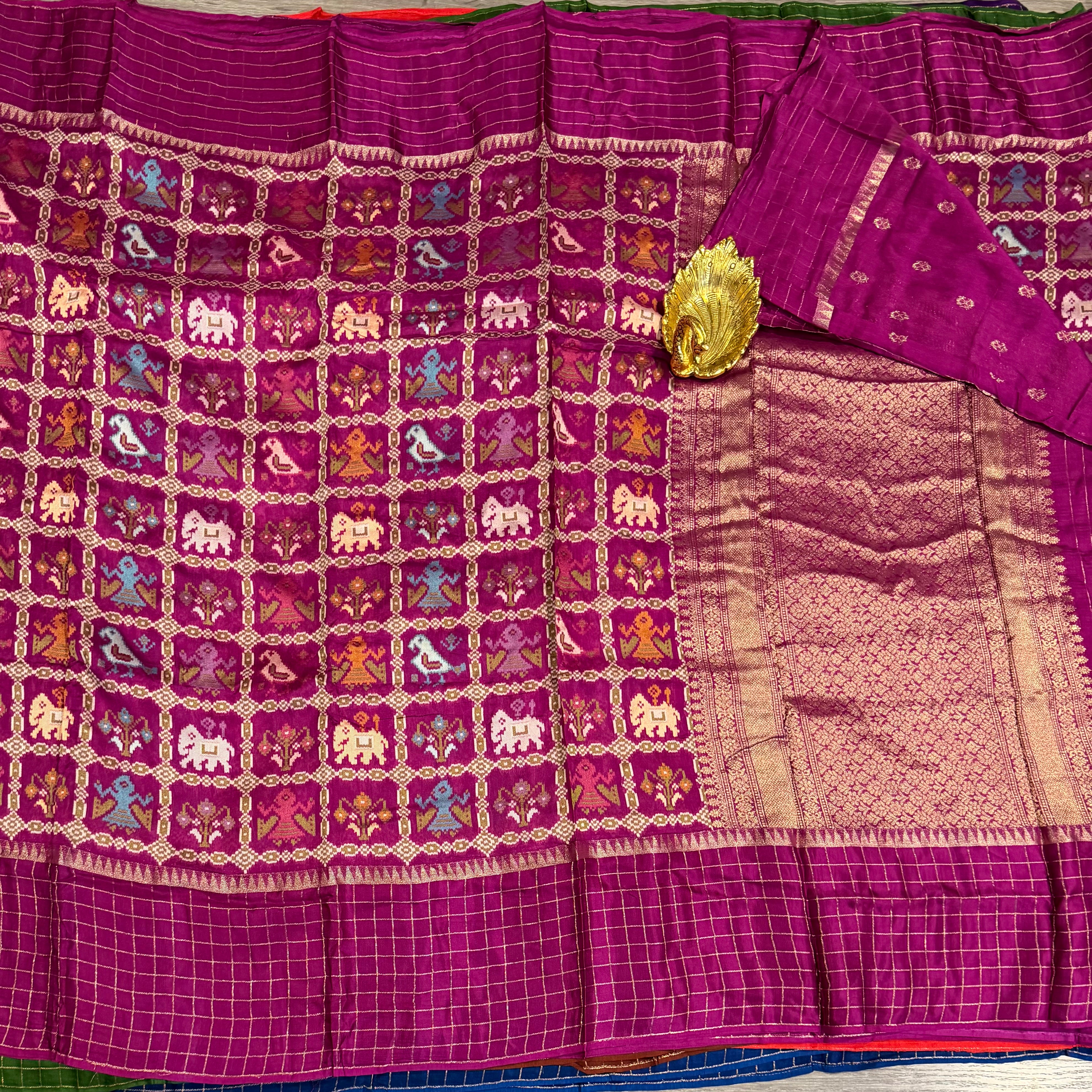 PT-475 purple patola moonga crep saree