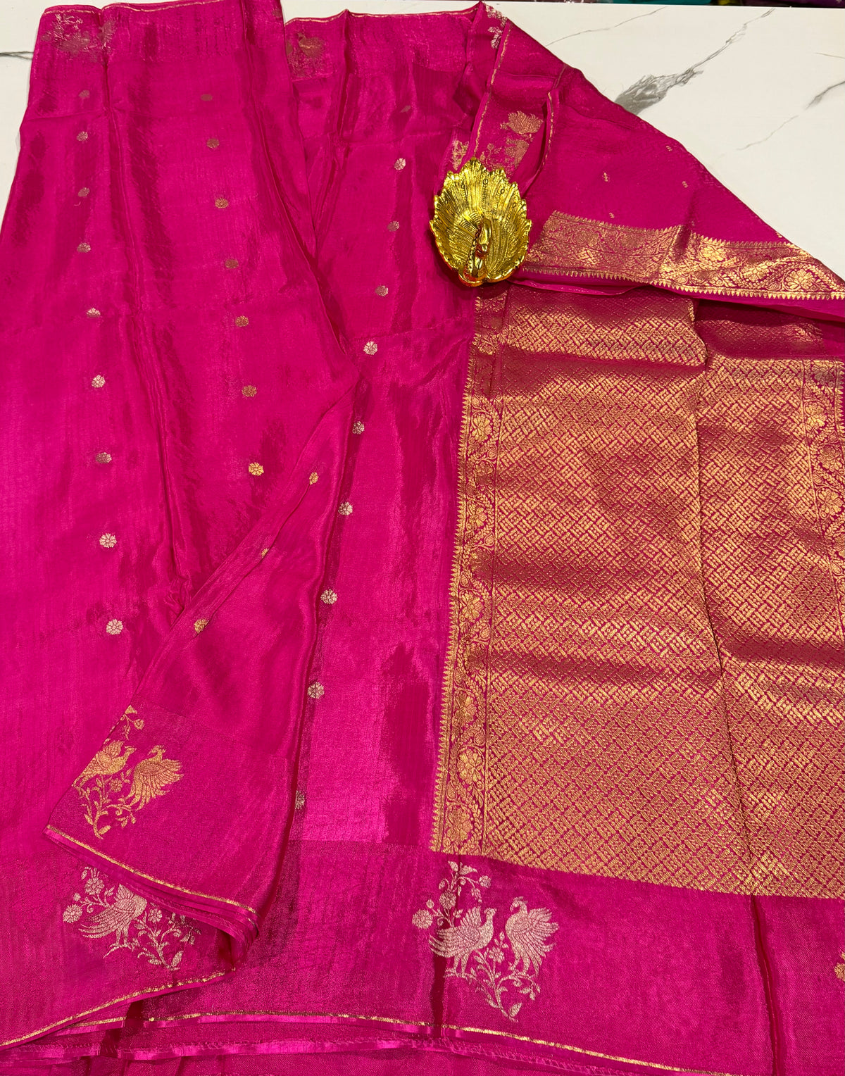 S-3600 Ranipink Mysore crep saree