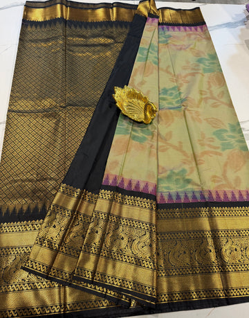 GP-3100 Dusty cream Pochampally prints saree