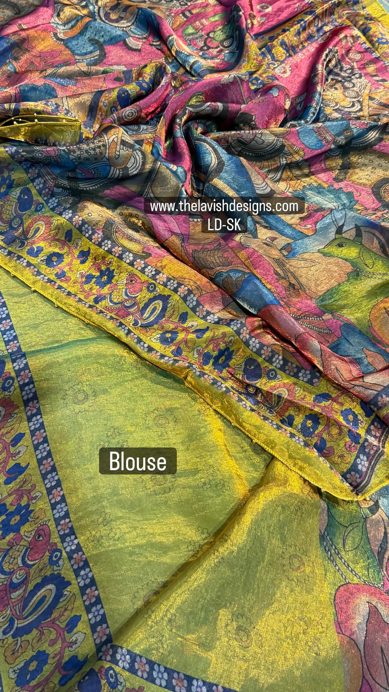 Fusion Kalamkari LD-SK pink n green