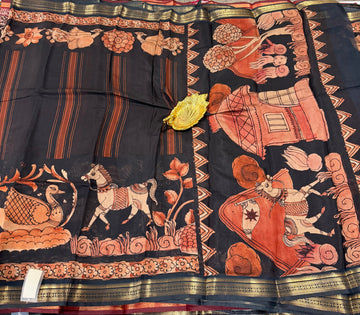 Black saree Mashru mangalagiri