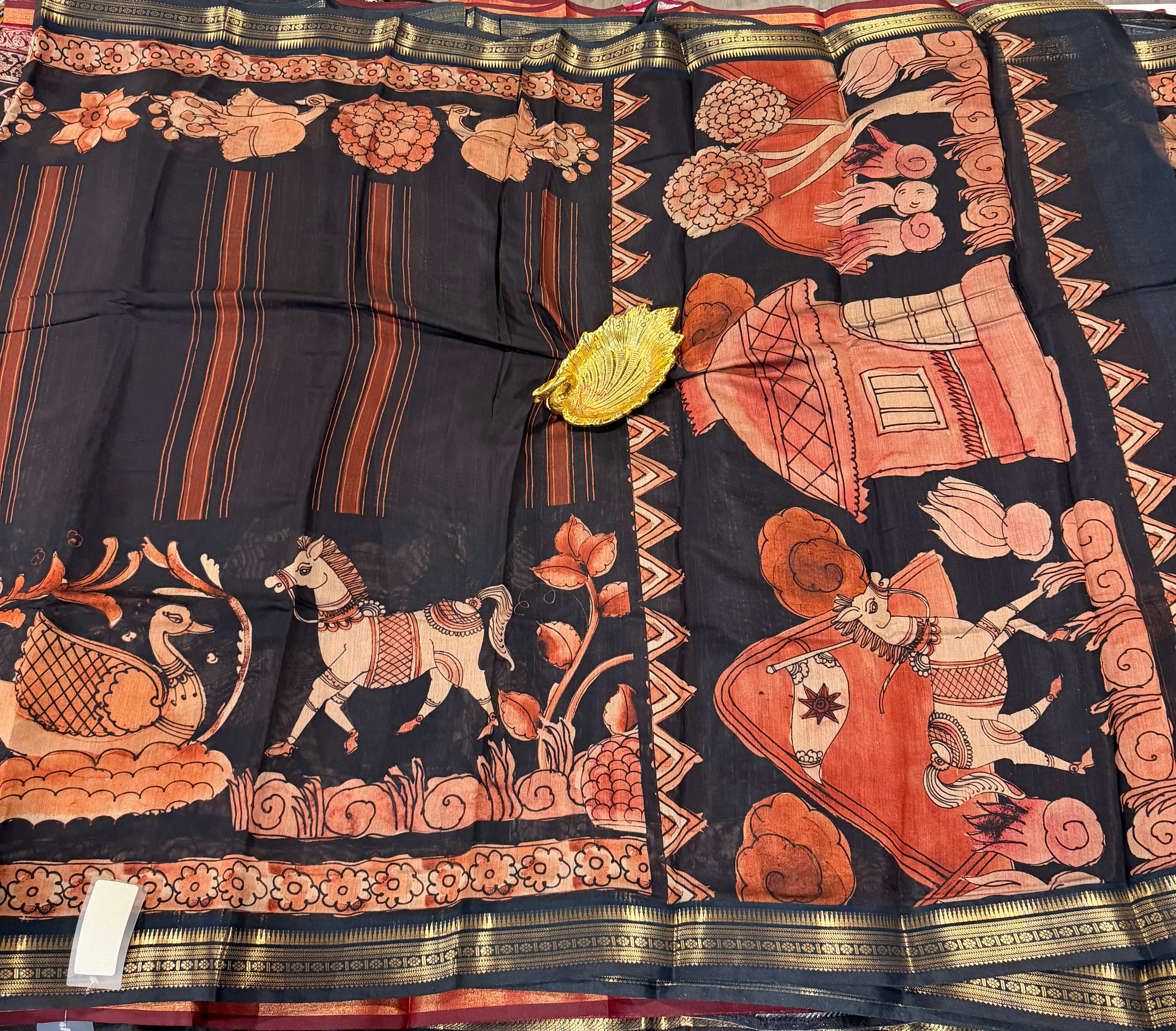 Black saree Mashru mangalagiri