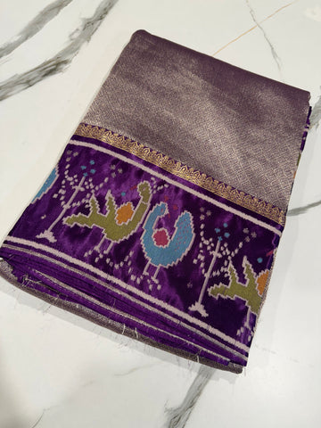 KT-5 purple colour kanchi tissue saree