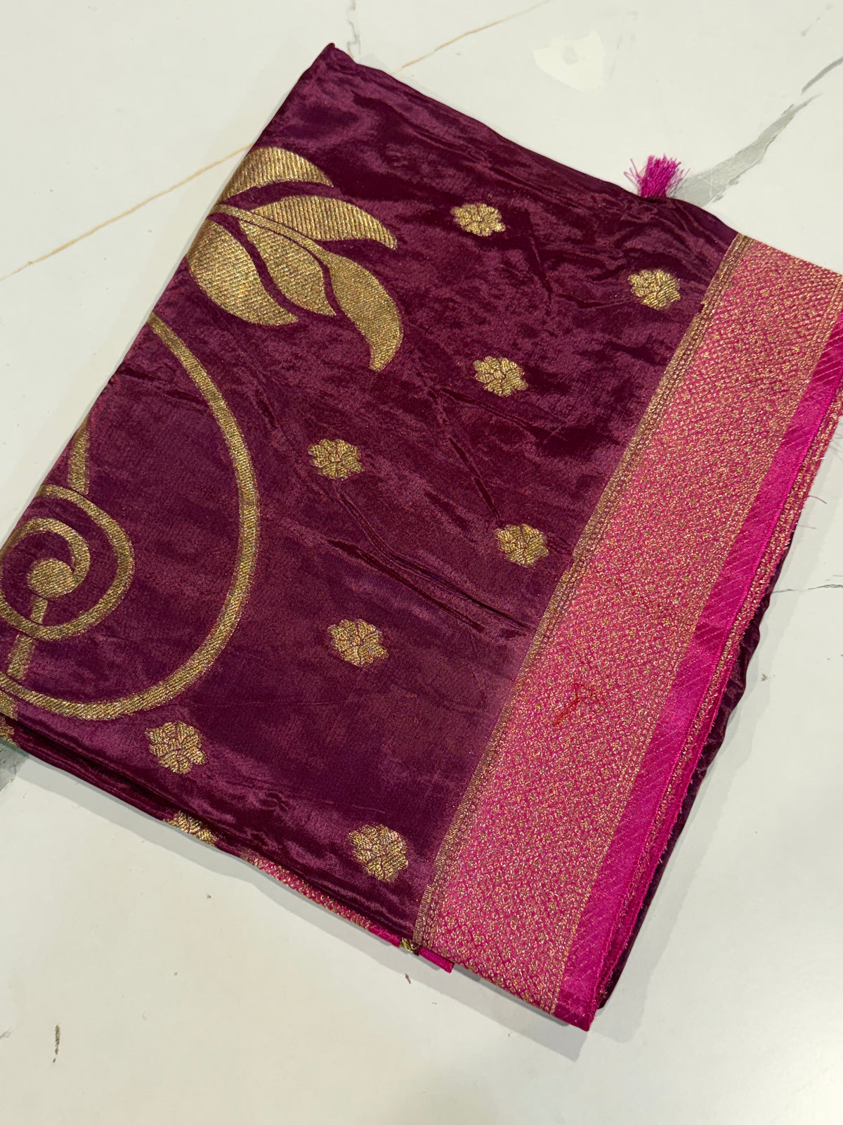 HS-2650 wine HO crepe saree