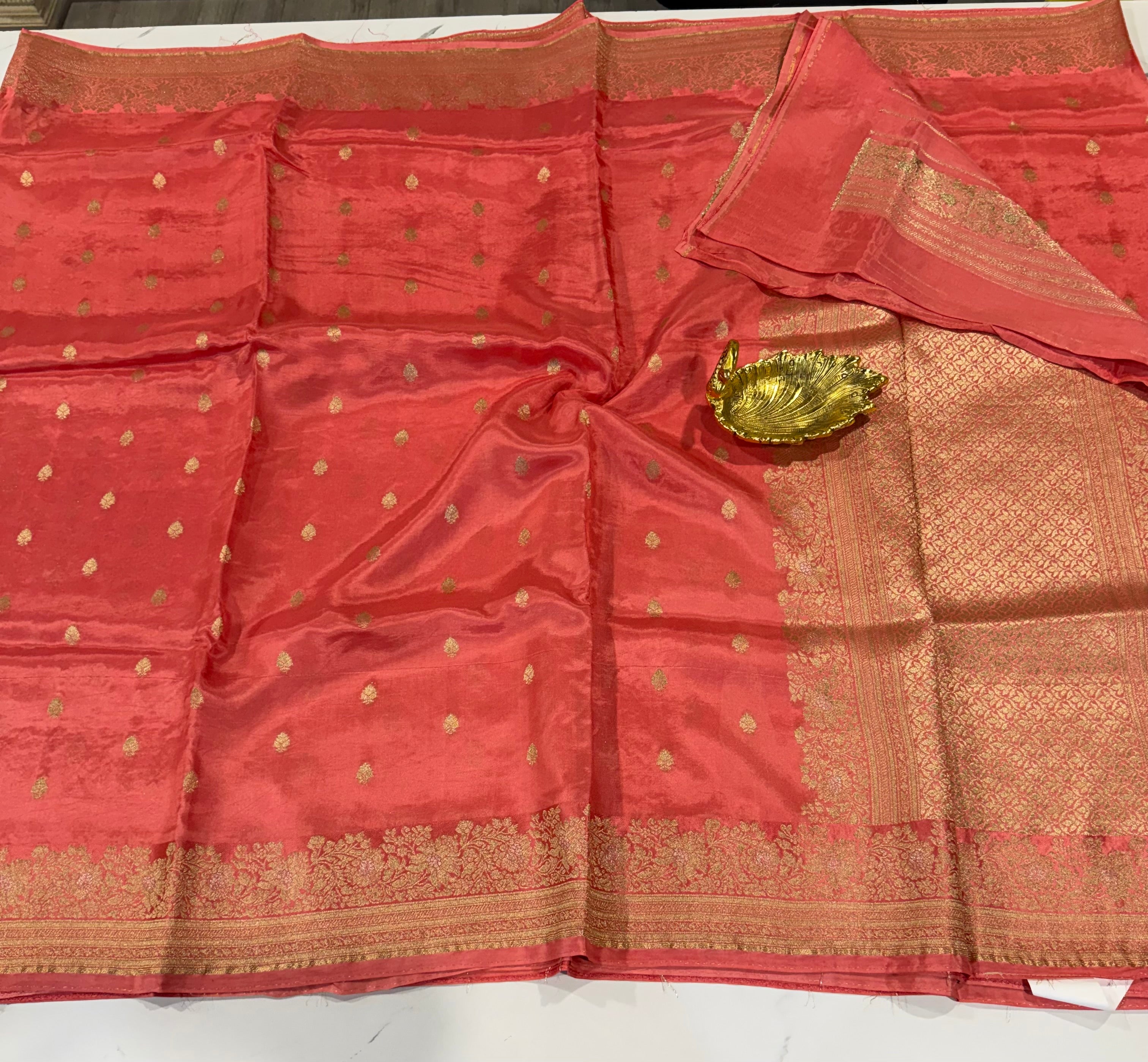 Gm-3950 banaras green mango pichishpink color saree