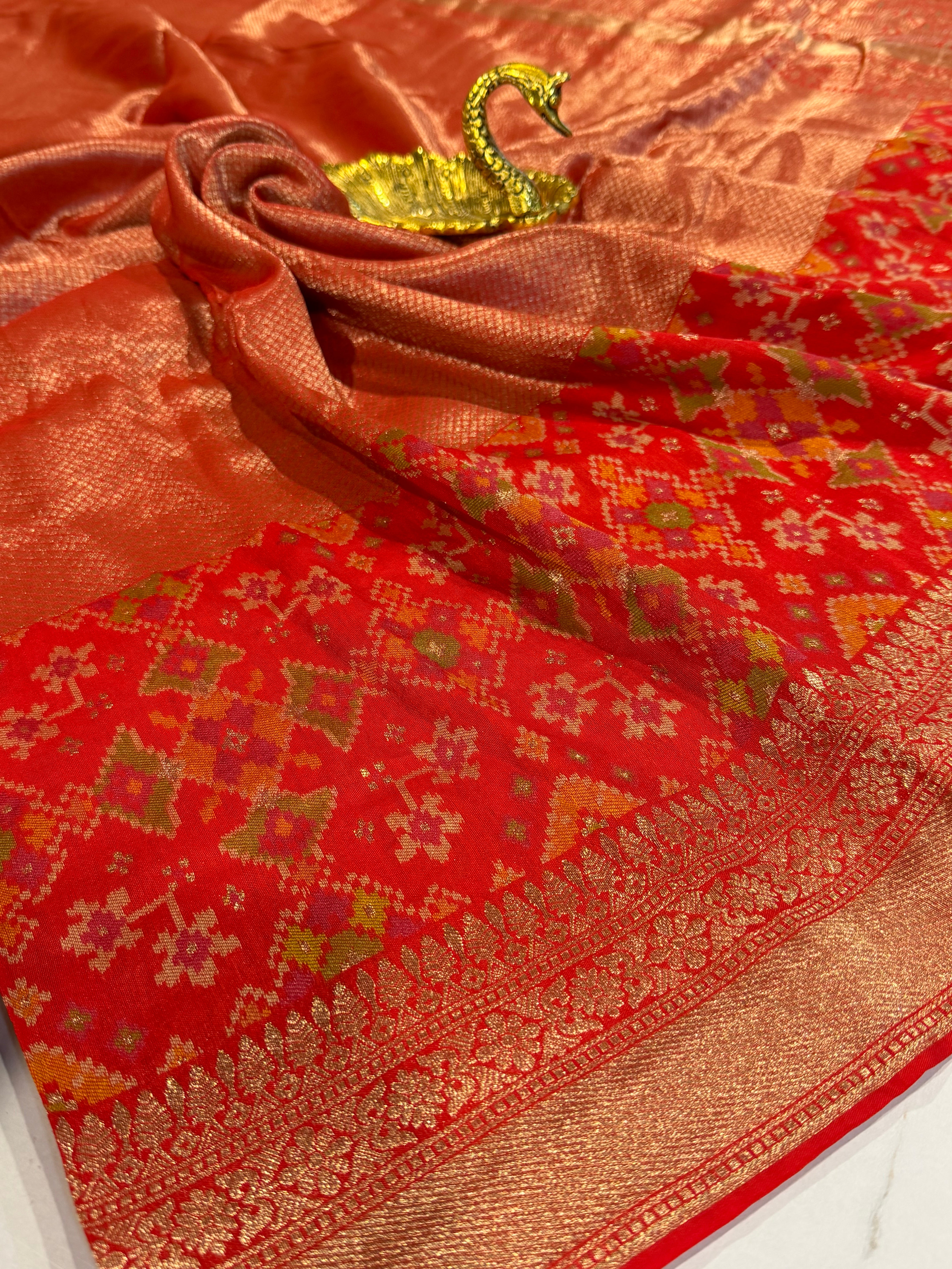 P-5400 red tissue Patola saree