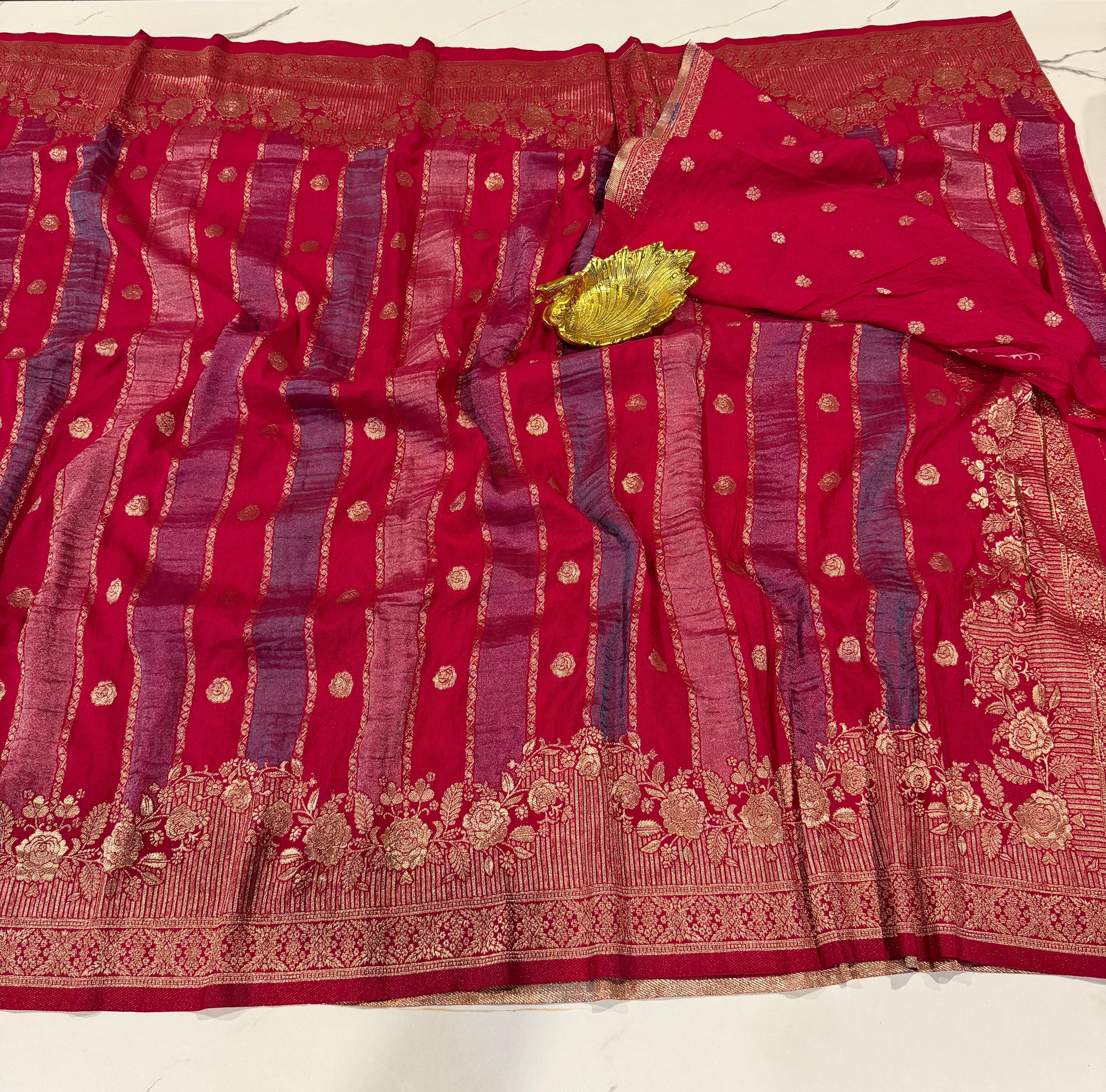 KR-1949 pink  Rangkart kaddi georgette saree