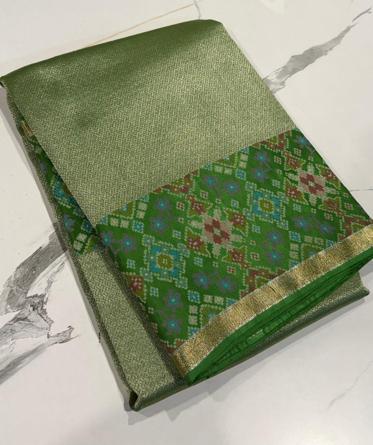 TP-6400 Green colour Fusion Patola  saree