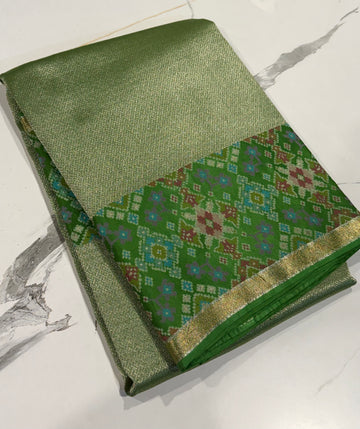 TP-6400 Green colour Fusion Patola  saree