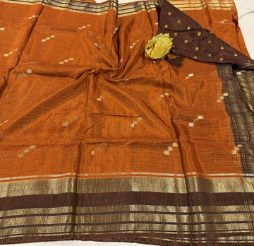 KS-23  Rust n Brown  vairaoosi Vintage Kanchi saree