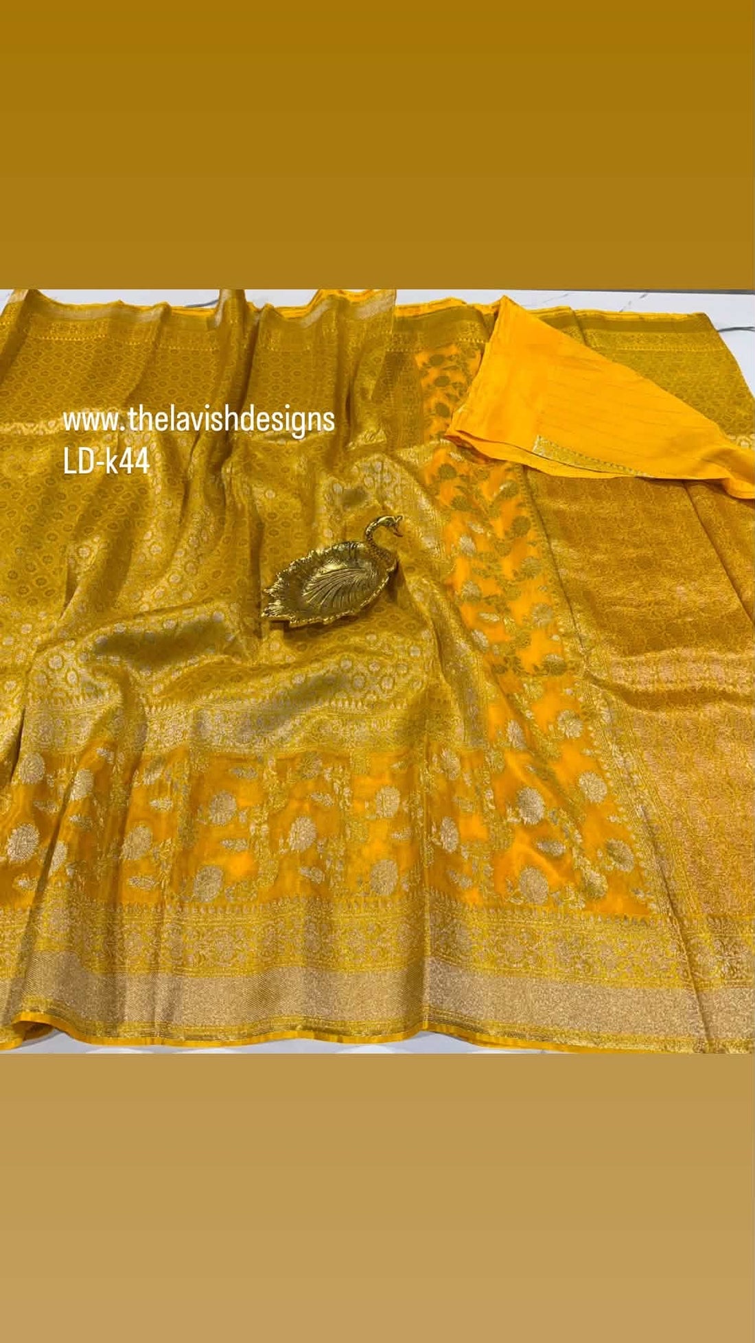 LD-k44 kanchi kora yellow saree