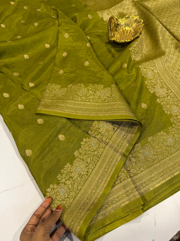 Gm-3950 banaras green mango pesara green color saree