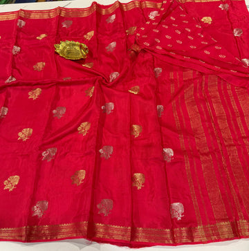 AB-3100 Red Binny crepe saree