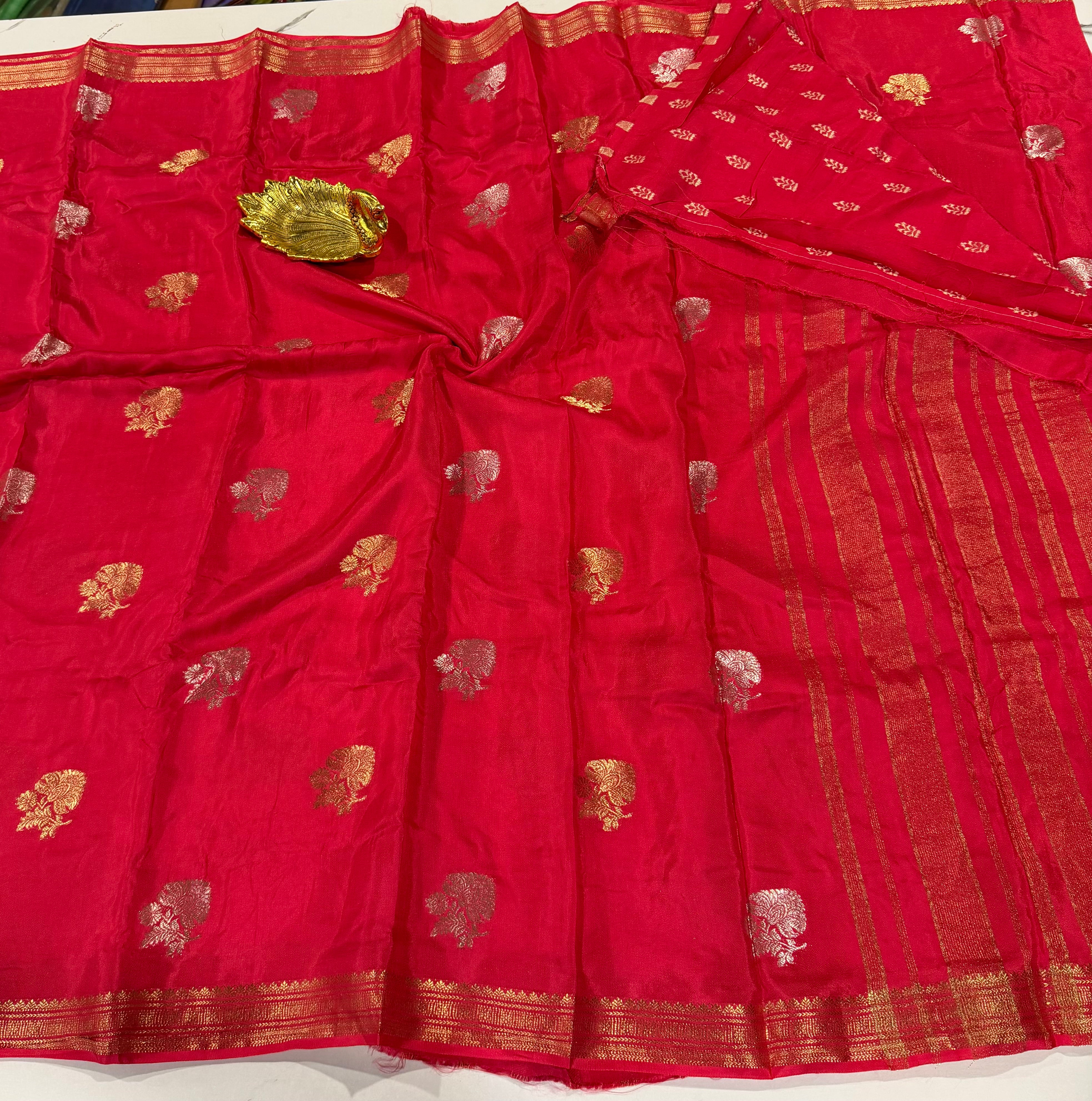 AB-3100 Red Binny crepe saree