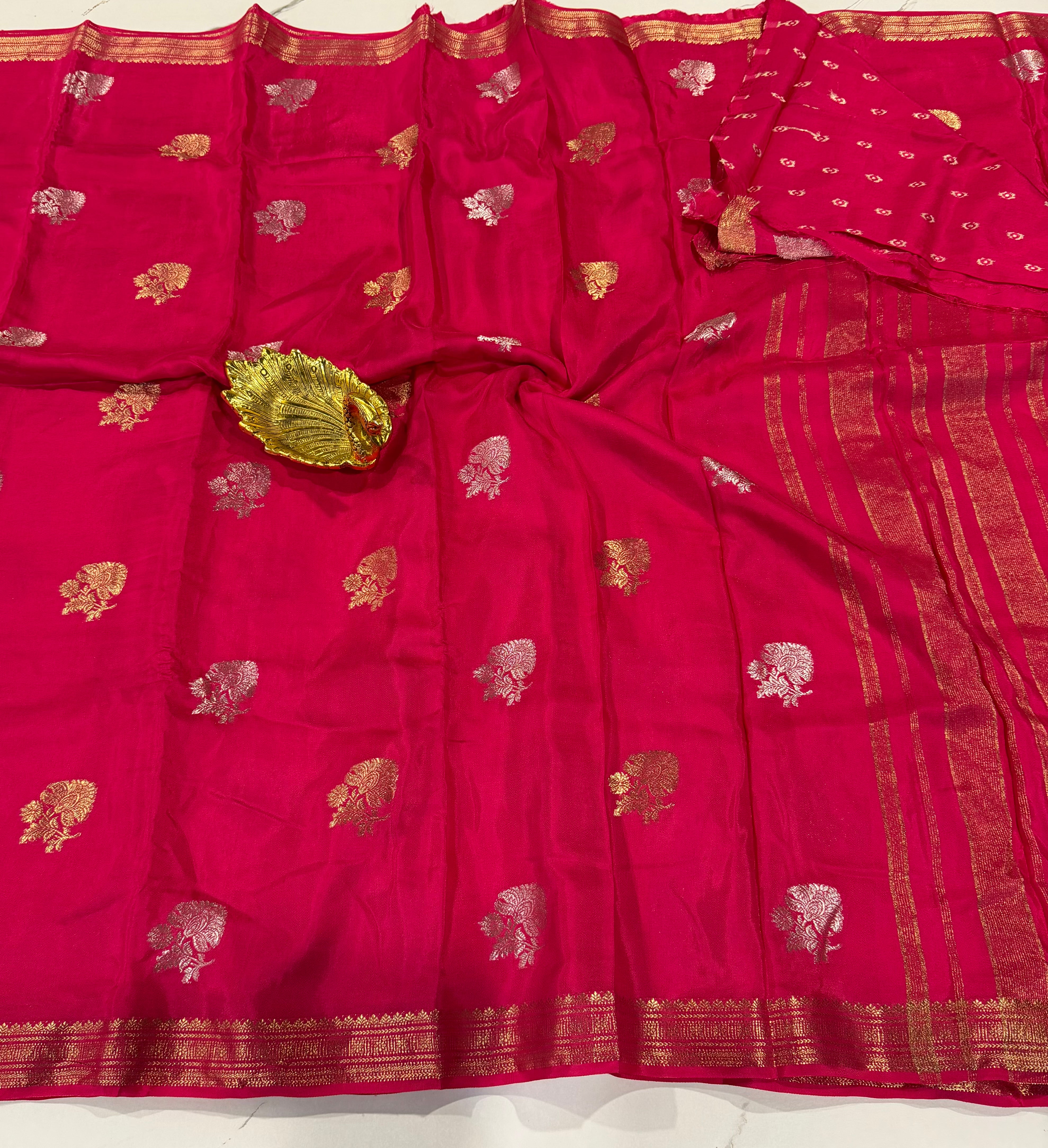 AB-3100 pink Binny crepe saree