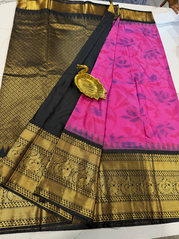 GP-3100 pink Pochampally prints saree