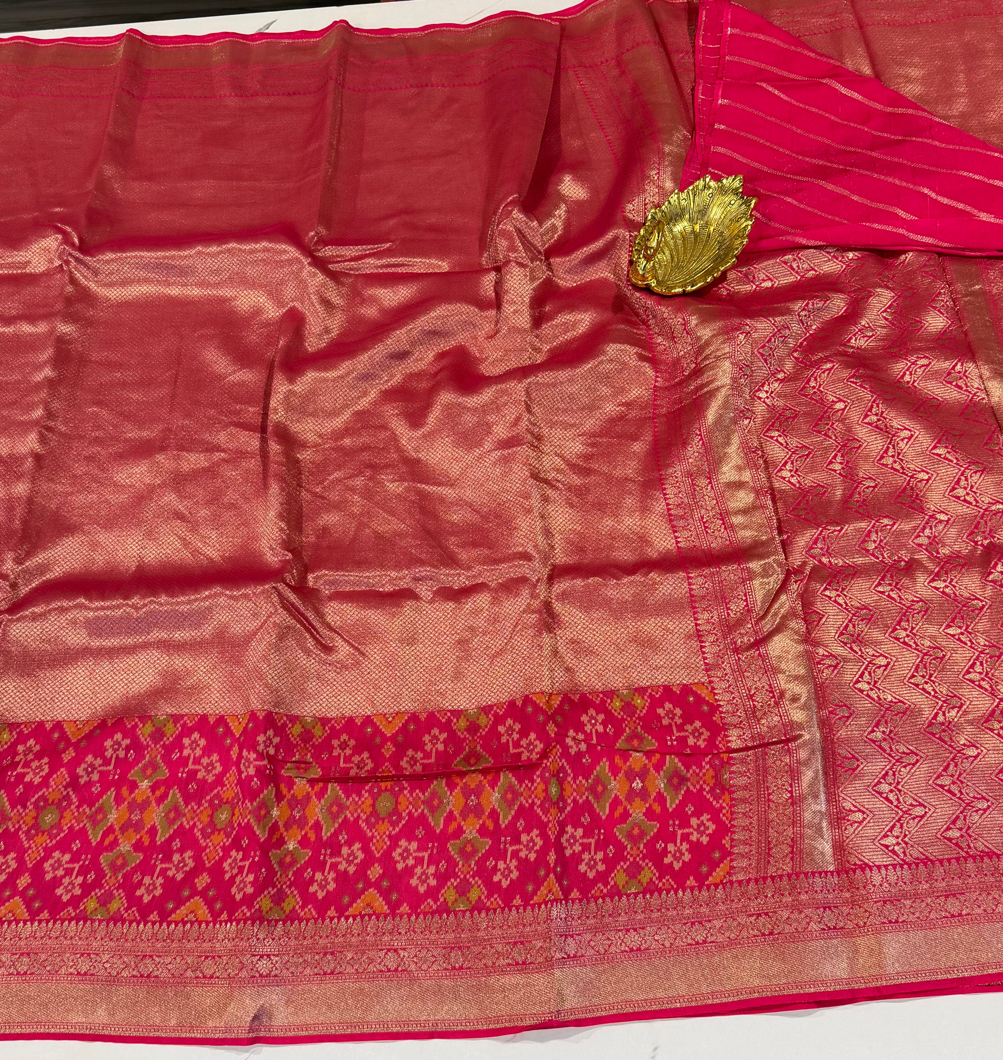 P-5400 pink tissue Patola saree