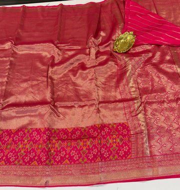 P-5400 pink tissue Patola saree